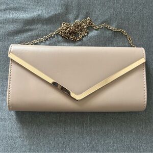 Aldo Taupe Clutch with Gold Chain